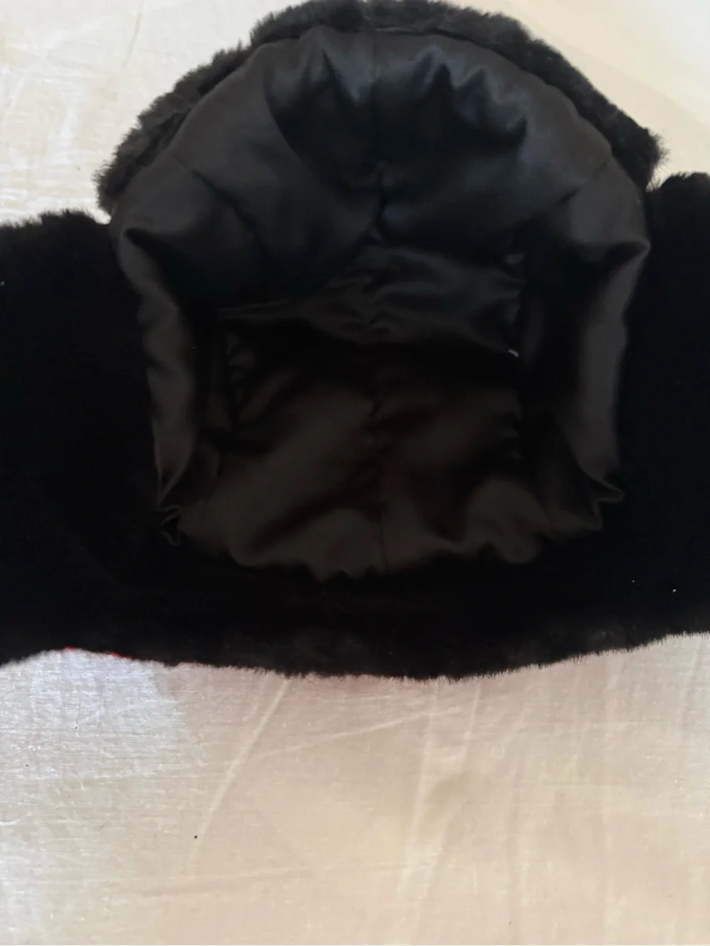 NWT Kids Red Plaid Trapper Hat with Faux Fur Lining
